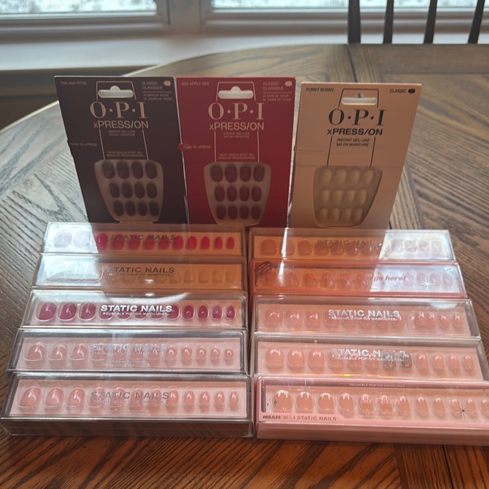 14 sets of nails from OPI and Static